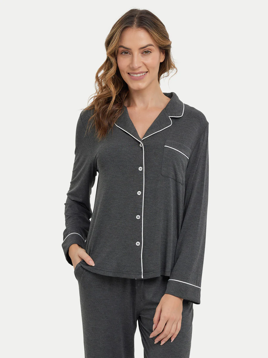 Long Sleeve Bamboo Pajama Set - Image 29