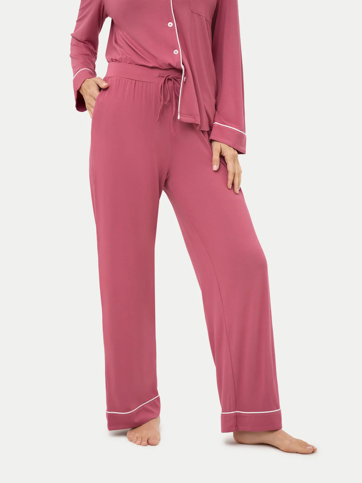 Long Sleeve Bamboo Pajama Set - Image 36
