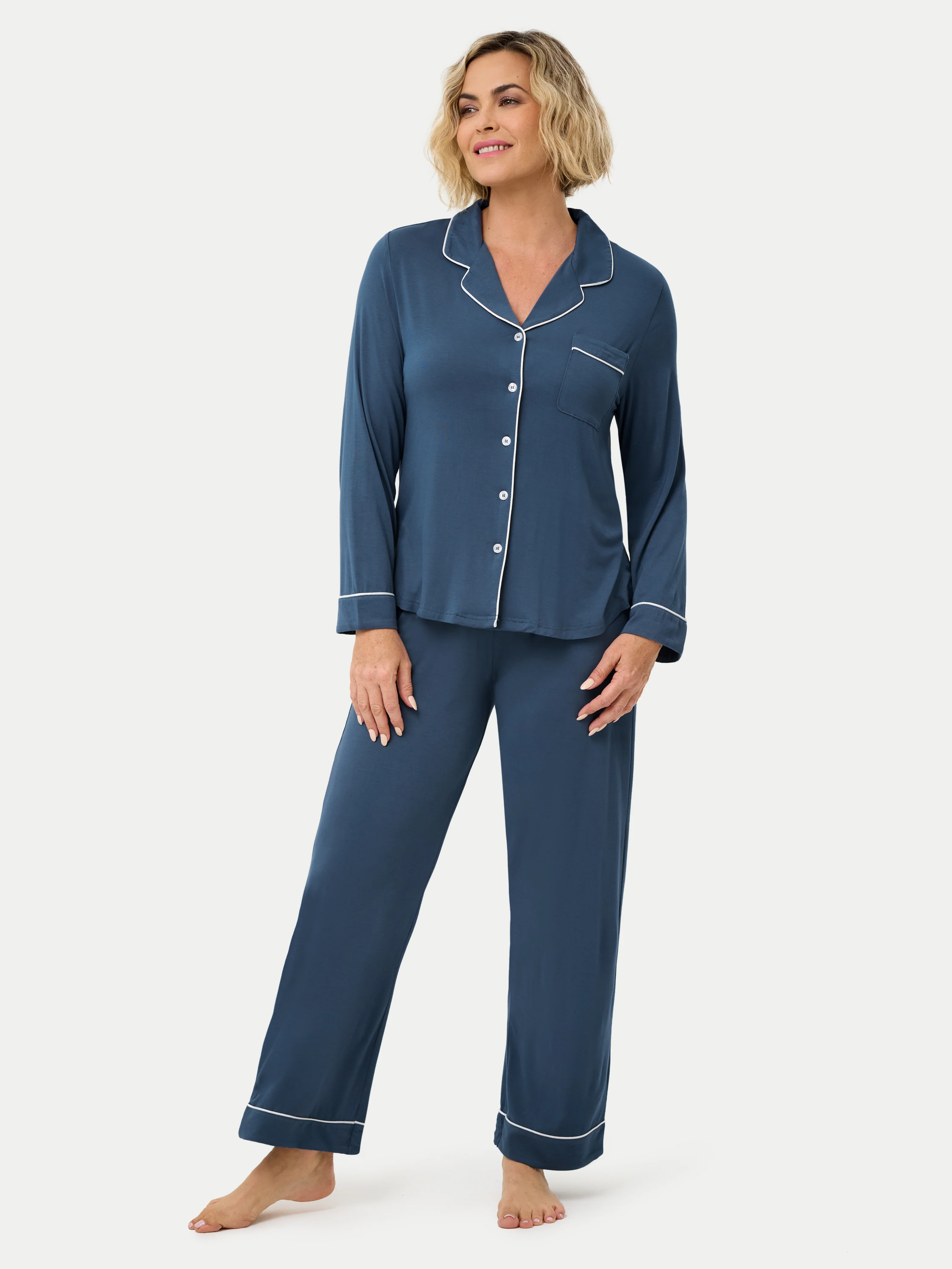 Long Sleeve Bamboo Pajama Set - Image 54