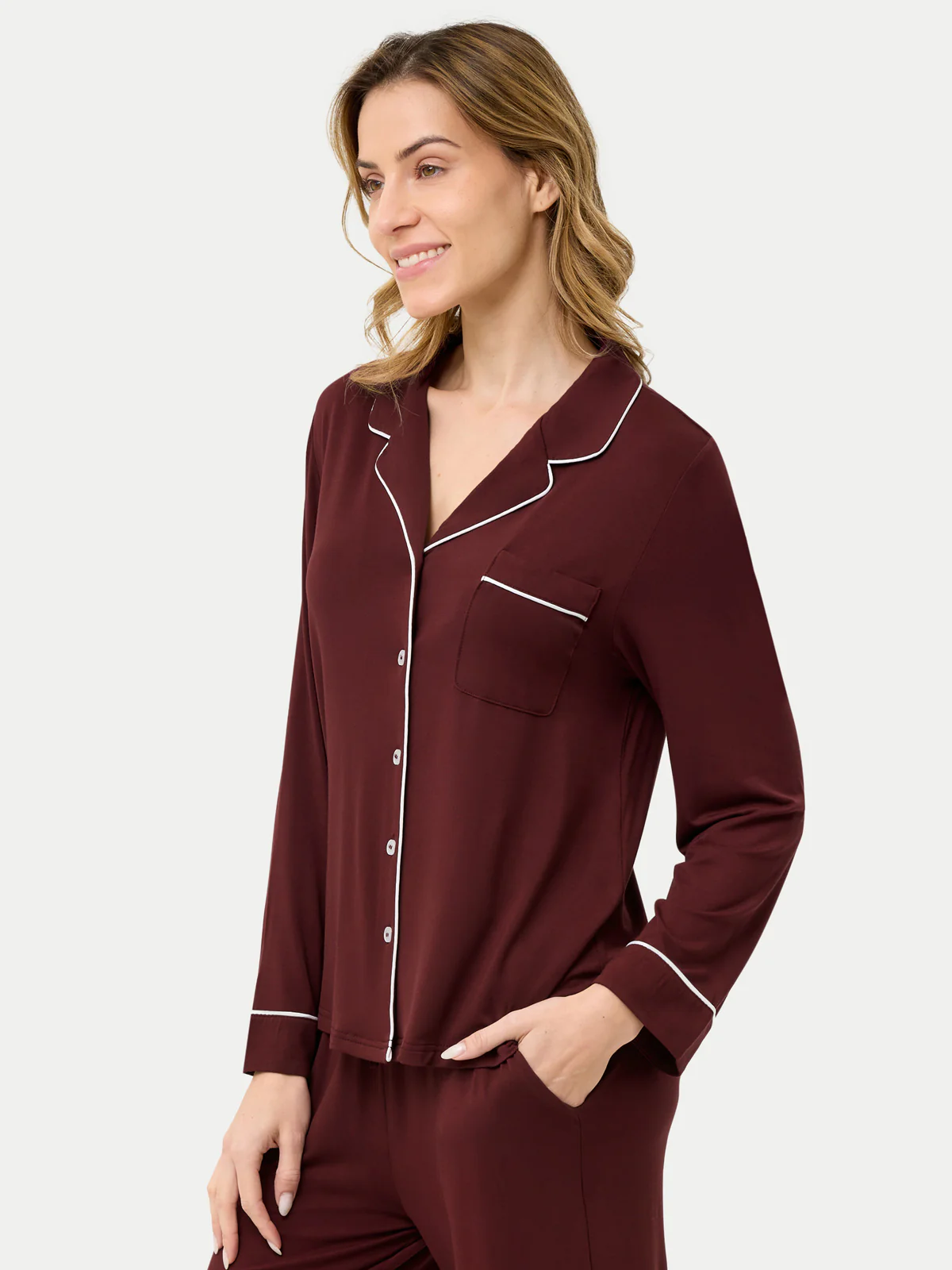 Long Sleeve Bamboo Pajama Shirt - Image 58