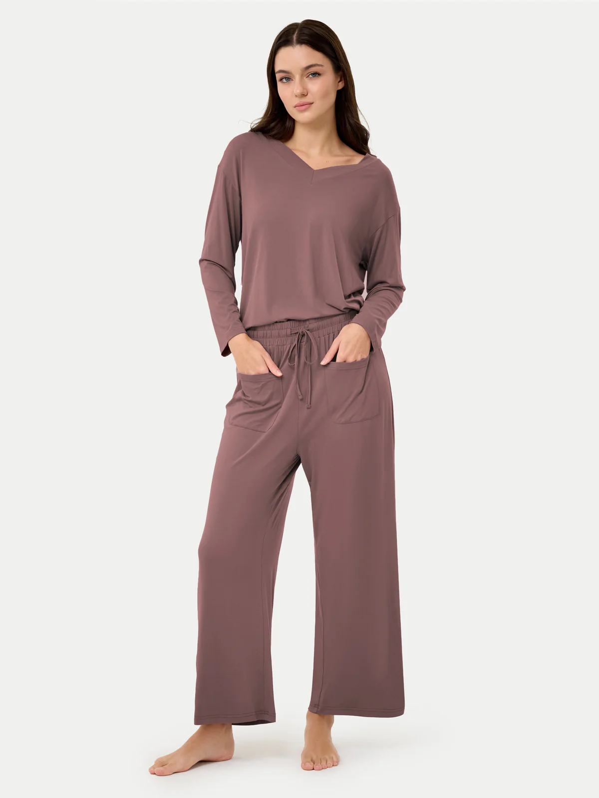 Long Sleeve Bamboo Slouchy PJs Set - Image 76