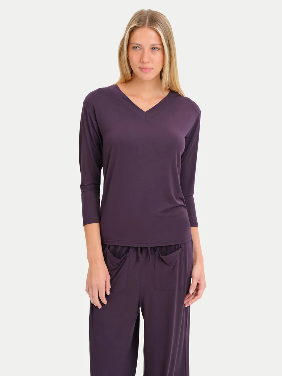 Long Sleeve Bamboo Slouchy PJs Top - Image 108
