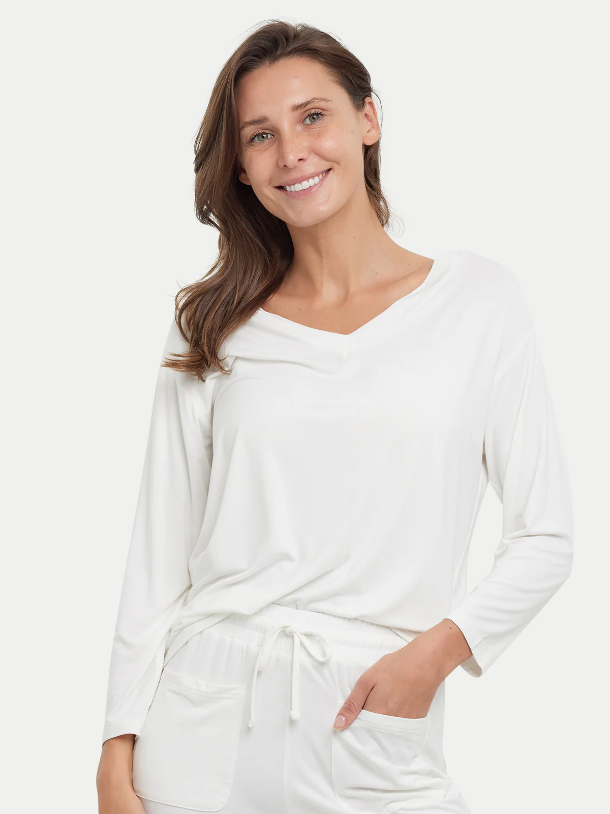 Long Sleeve Bamboo Slouchy PJs Top - Image 28