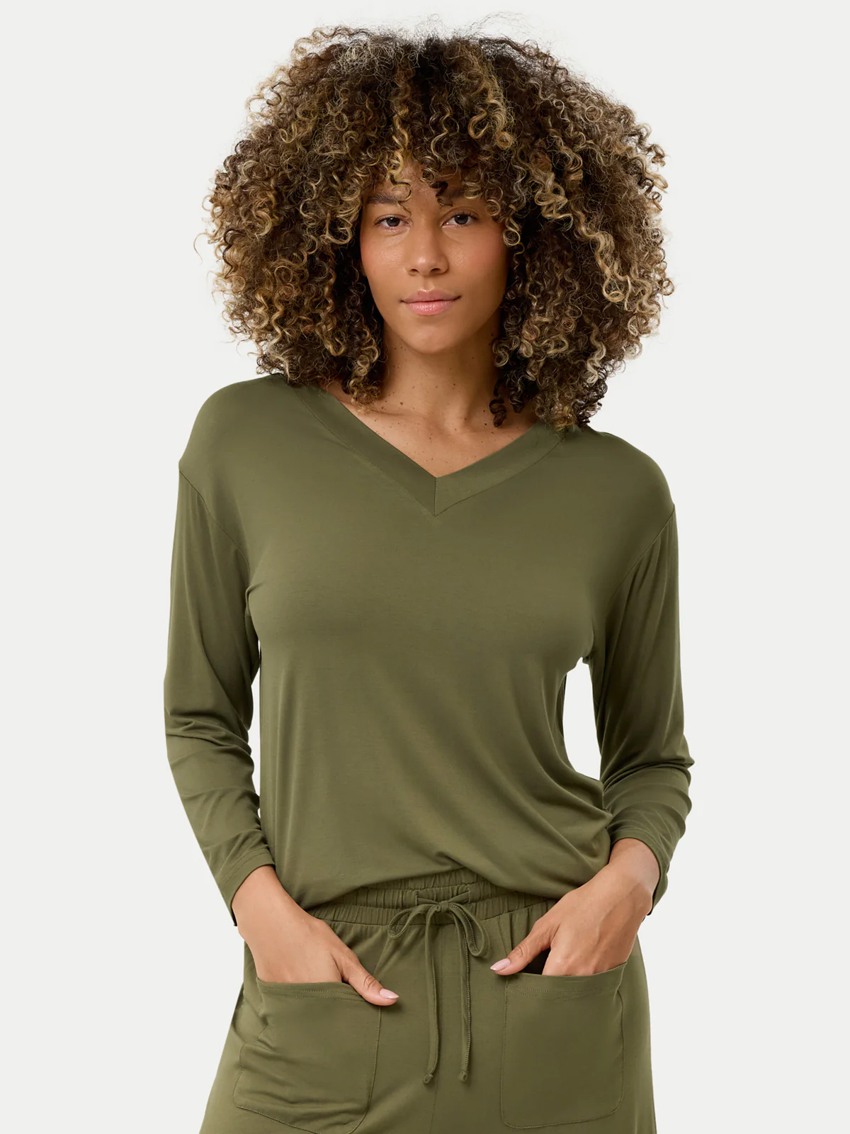 Long Sleeve Bamboo Slouchy PJs Top - Image 50