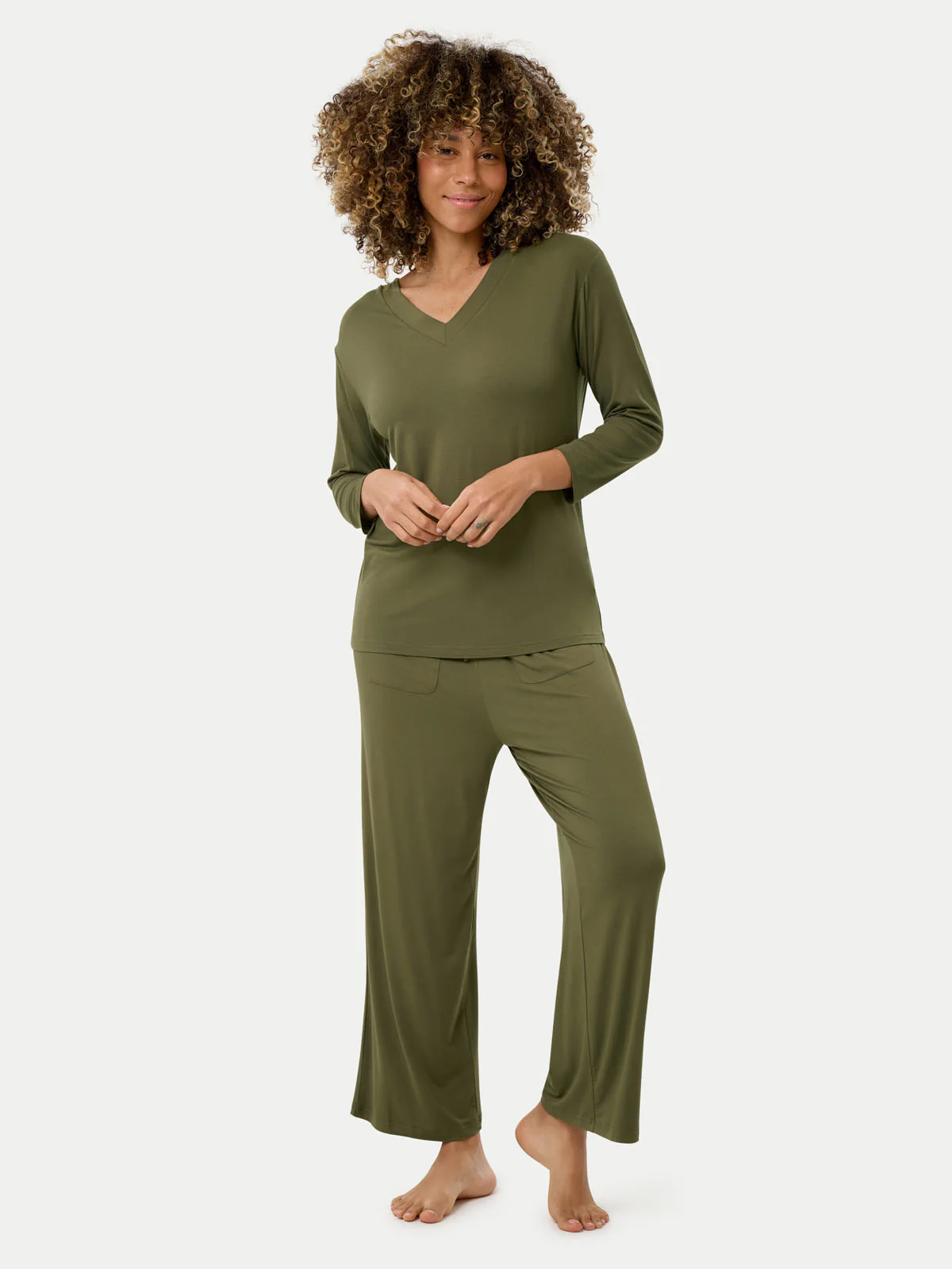 Long Sleeve Bamboo Slouchy PJs Set - Image 36