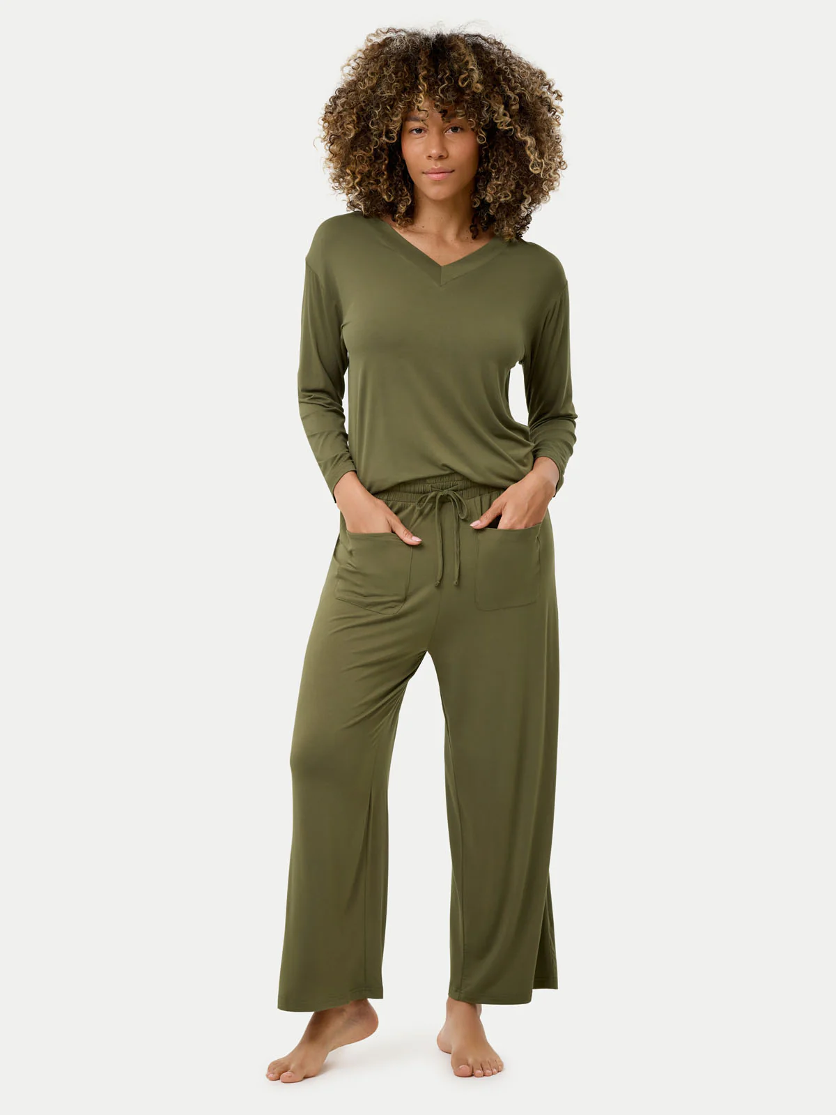 Long Sleeve Bamboo Slouchy PJs Set - Image 39