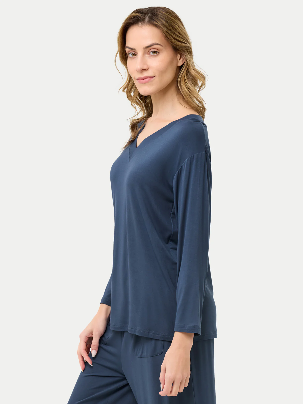Long Sleeve Bamboo Slouchy PJs Top - Image 65