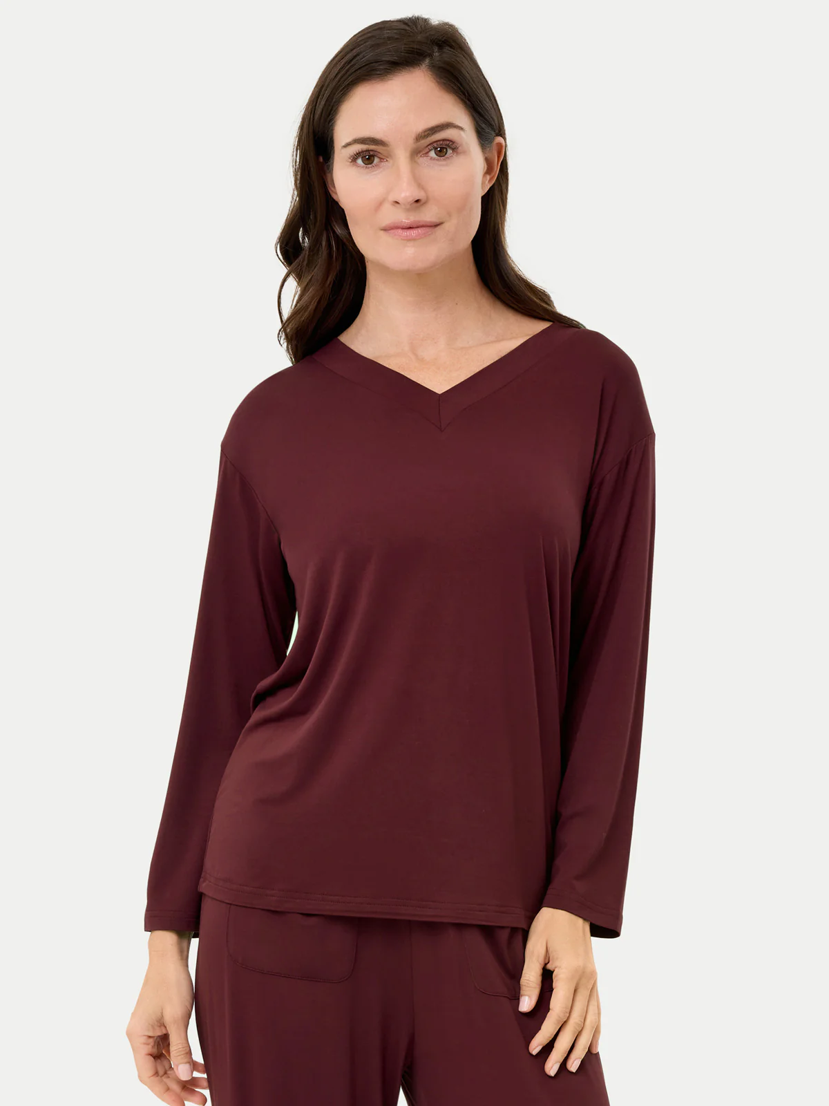 Long Sleeve Bamboo Slouchy PJs Top - Image 72