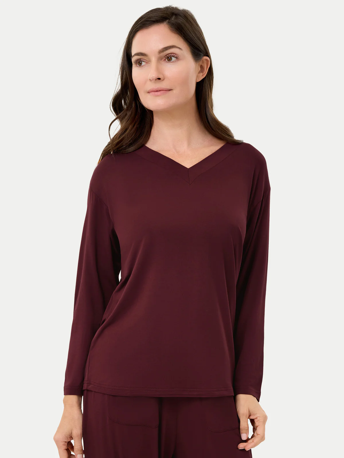 Long Sleeve Bamboo Slouchy PJs Top - Image 75