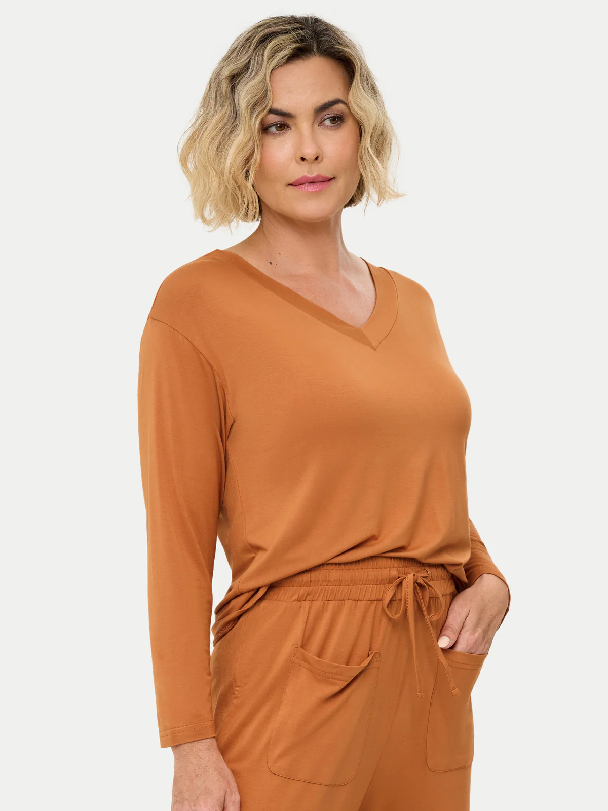 Long Sleeve Bamboo Slouchy PJs Top - Image 82