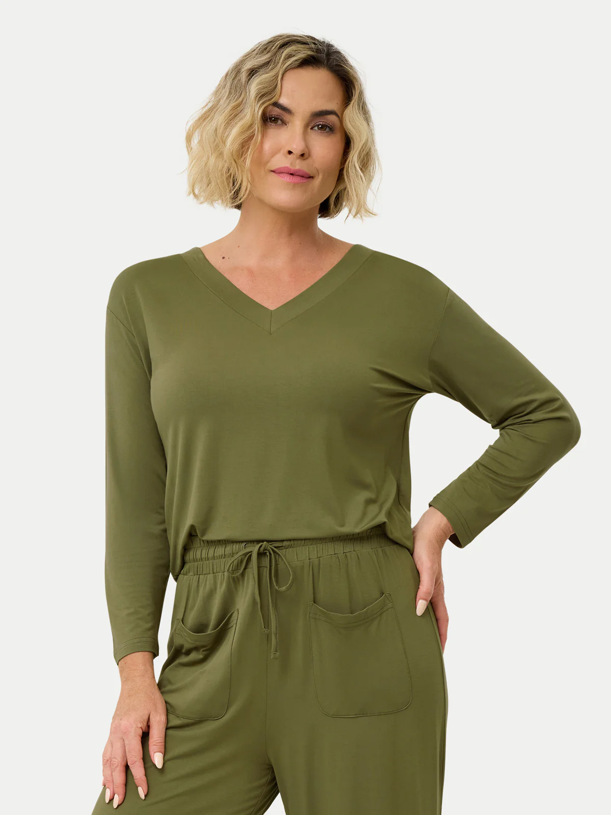 Long Sleeve Bamboo Slouchy PJs Top - Image 89