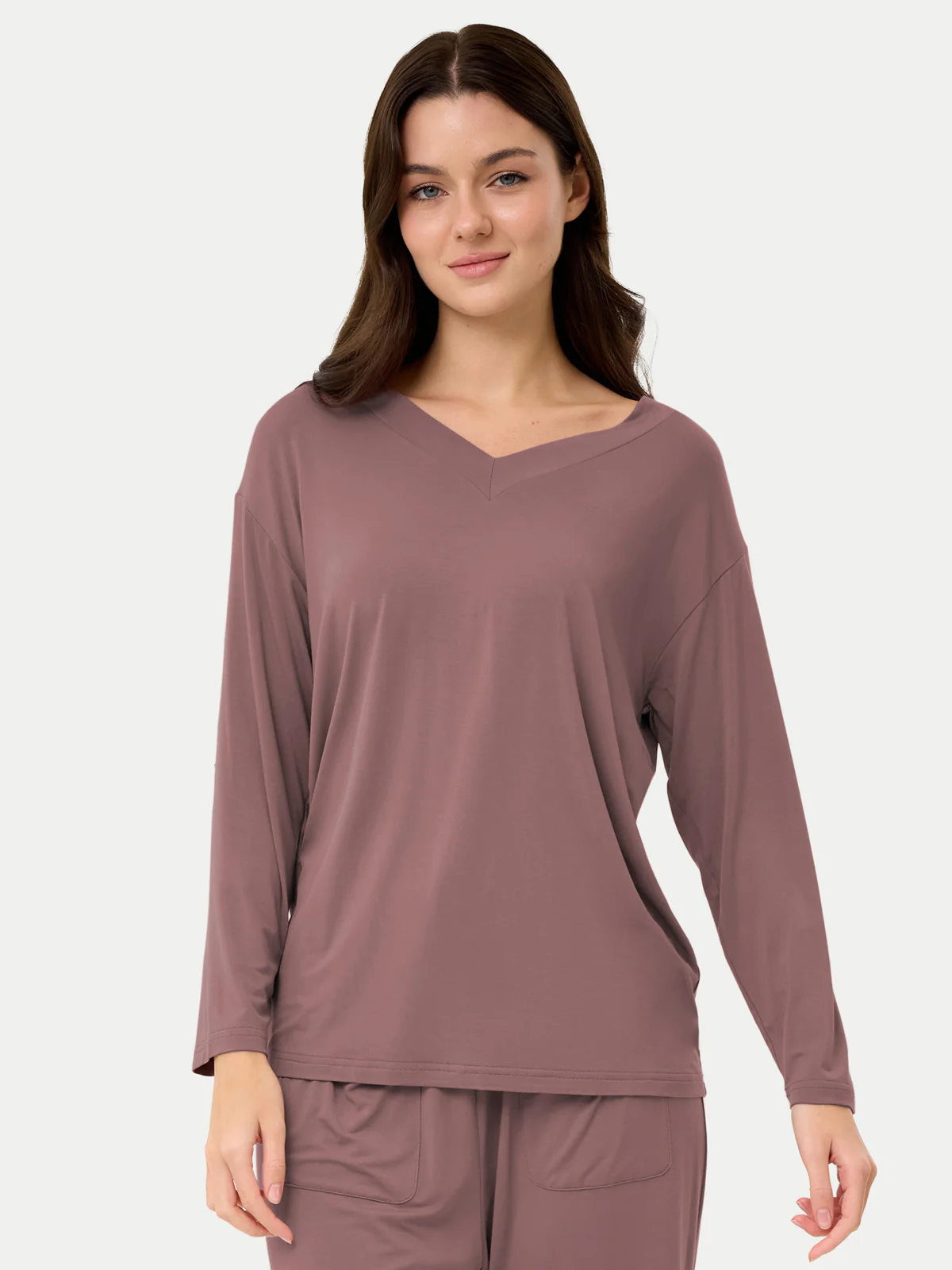 Long Sleeve Bamboo Slouchy PJs Top - Image 98