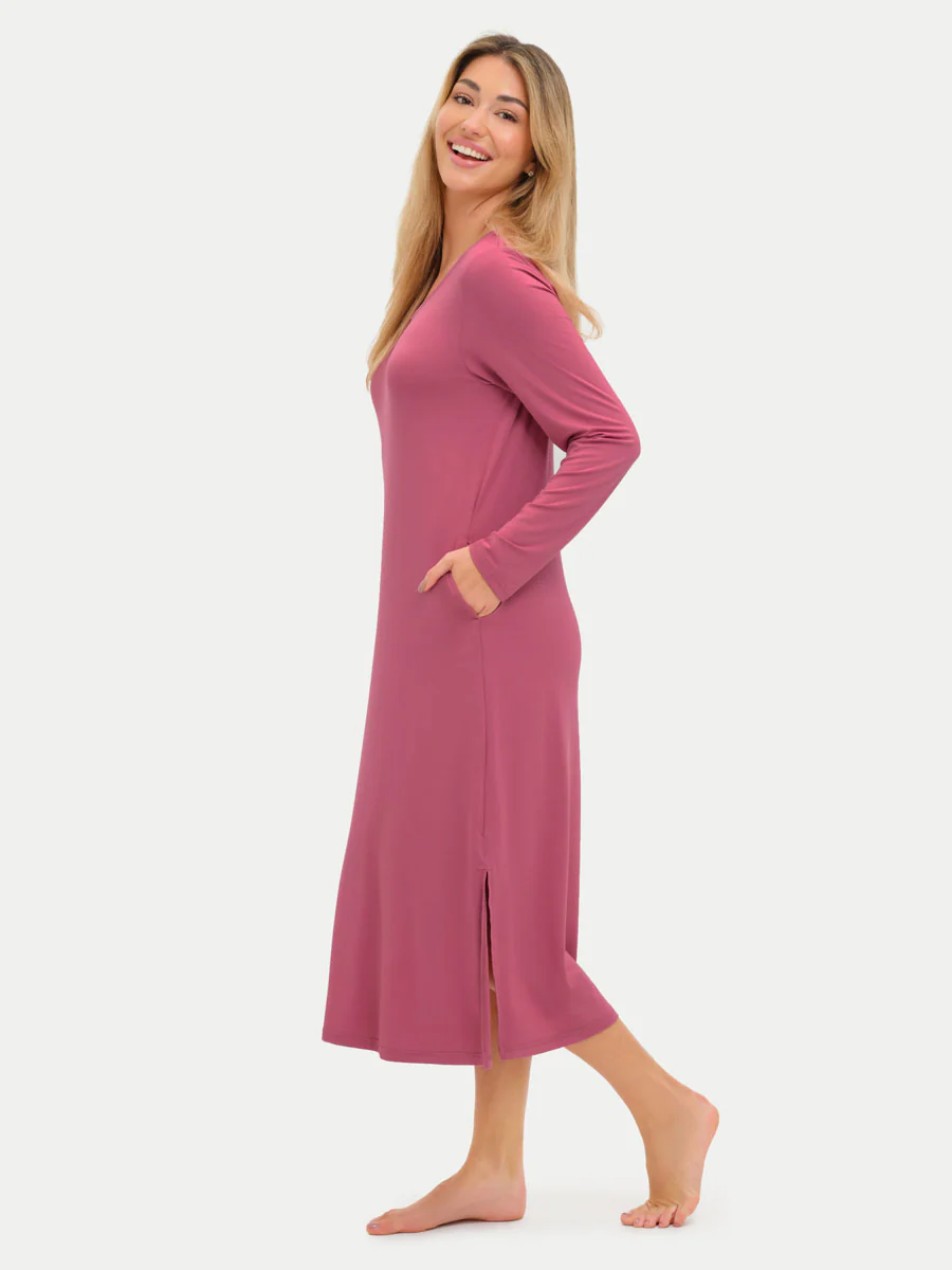 Long Sleeve Long Bamboo Sleepshirt - Image 22