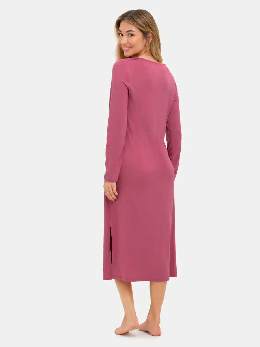 Long Sleeve Long Bamboo Sleepshirt - Image 23