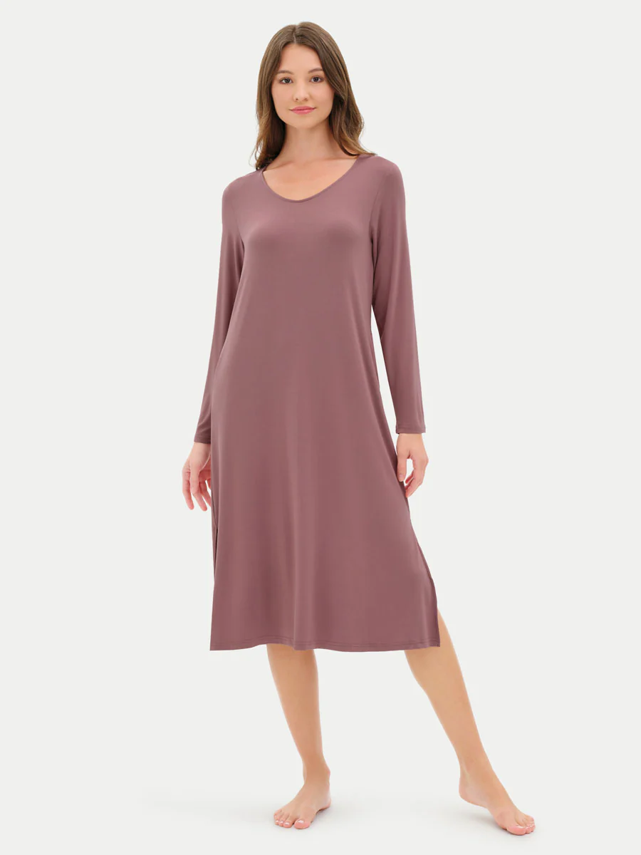 Long Sleeve Long Bamboo Sleepshirt - Image 54