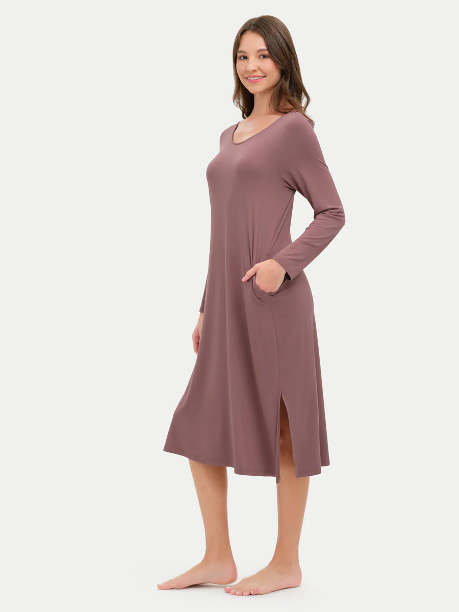 Long Sleeve Long Bamboo Sleepshirt - Image 57