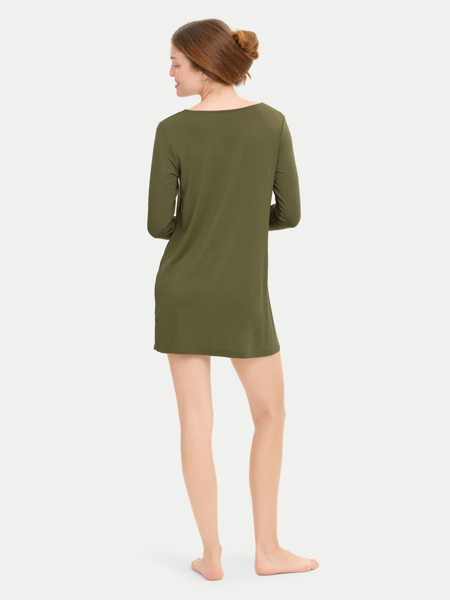 Long Sleeve Short Bamboo Sleepshirt - Image 11