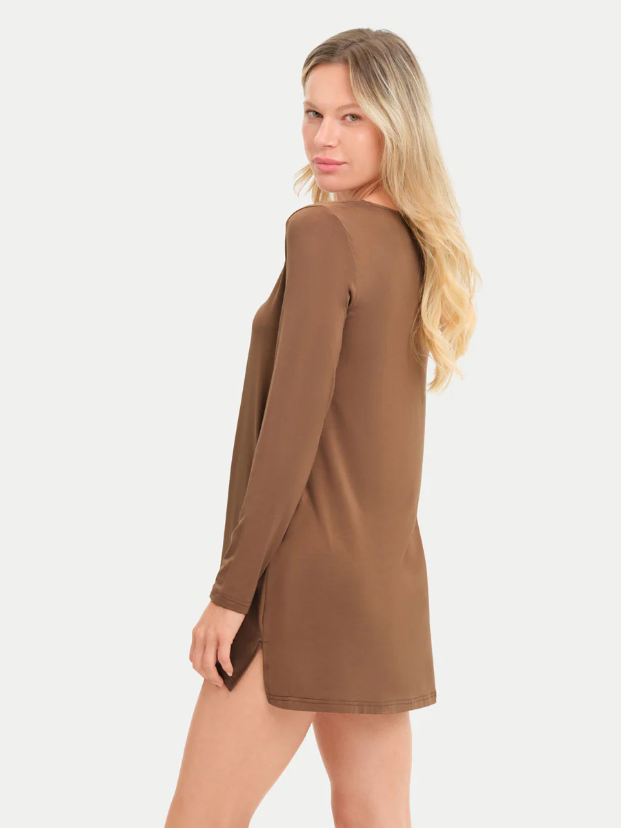 Long Sleeve Short Bamboo Sleepshirt - Image 17