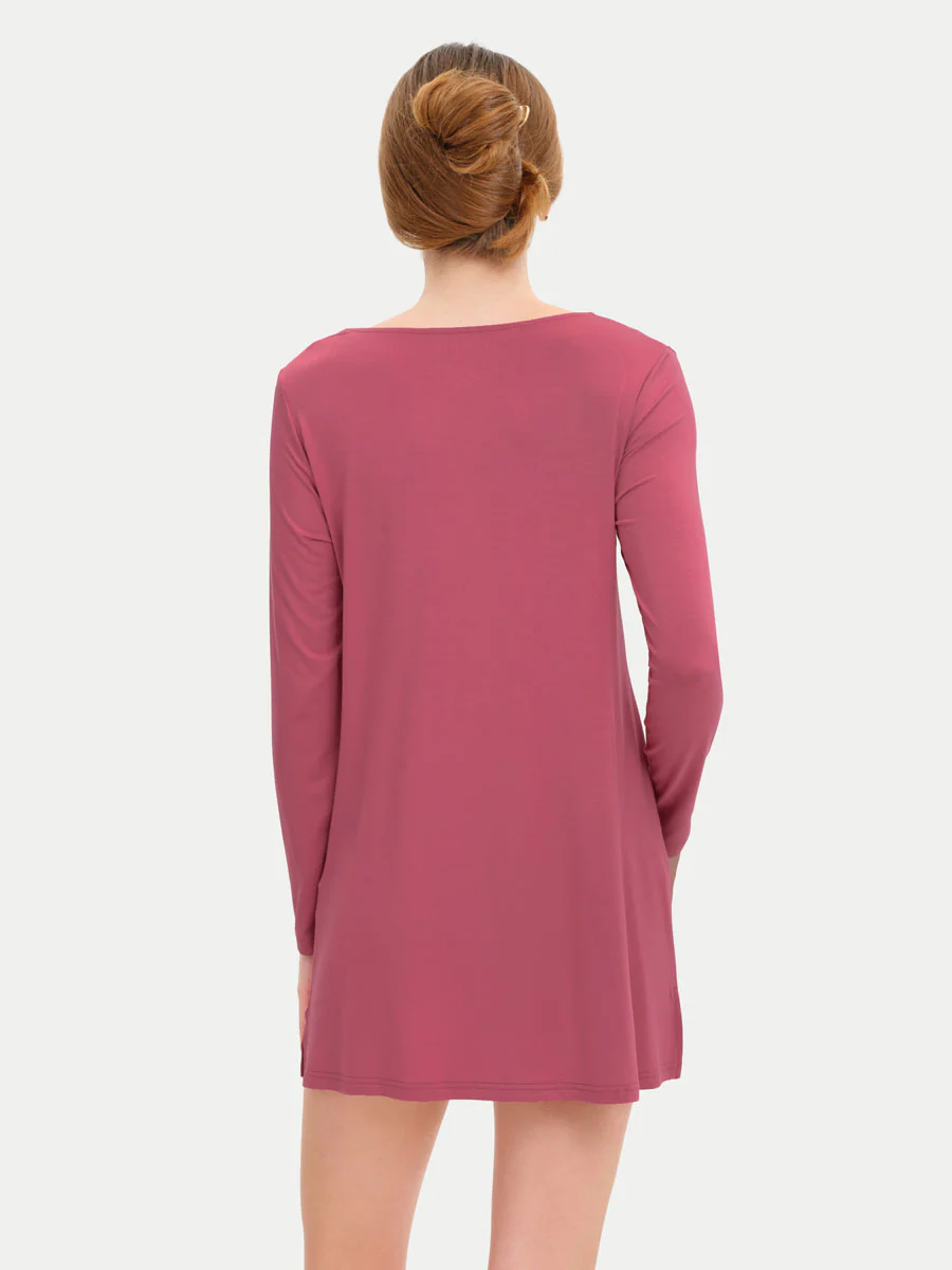 Long Sleeve Short Bamboo Sleepshirt - Image 24