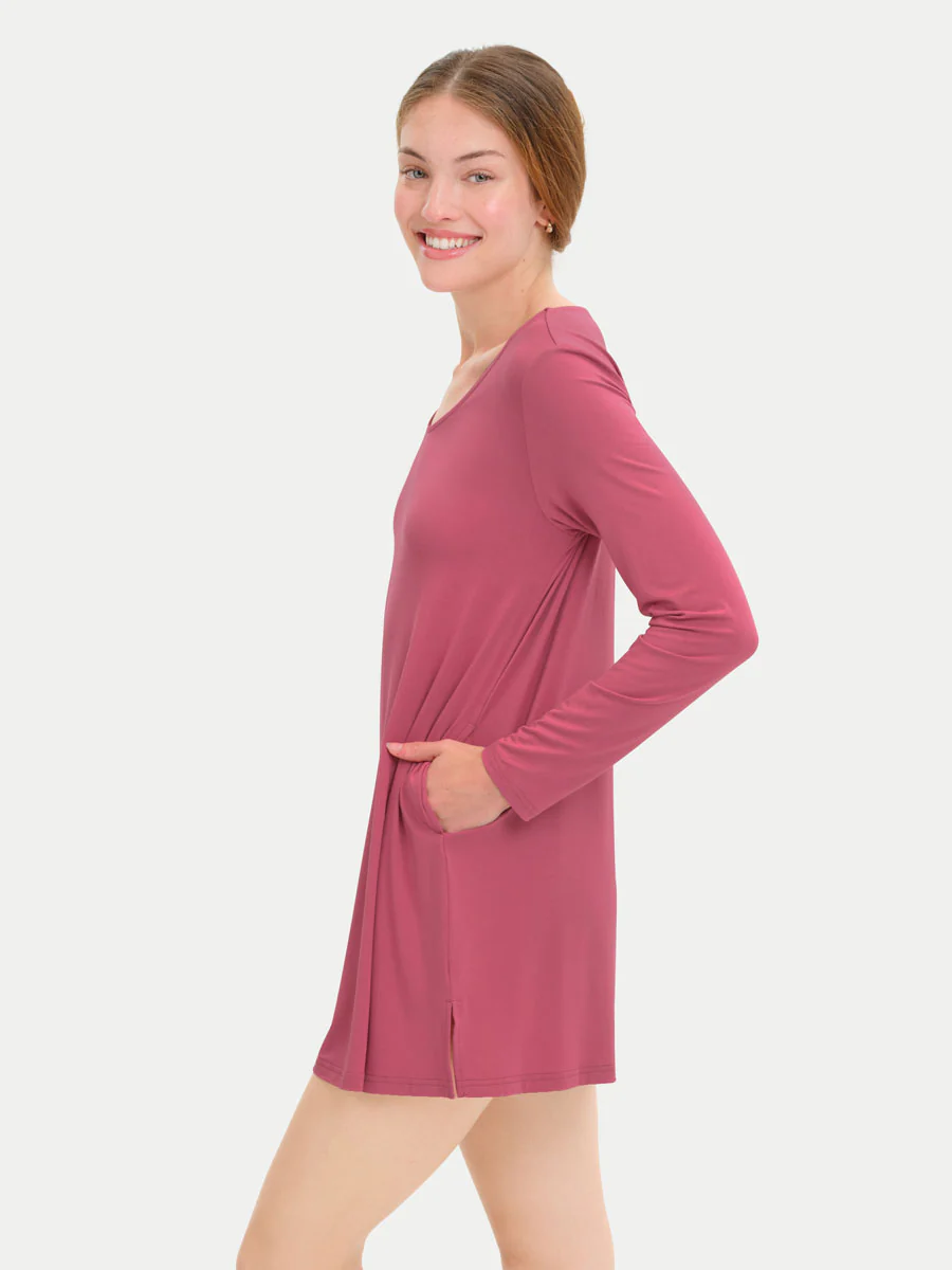Long Sleeve Short Bamboo Sleepshirt - Image 27