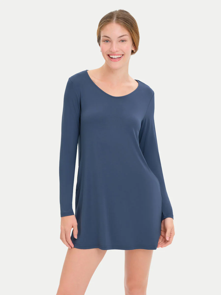 Long Sleeve Short Bamboo Sleepshirt - Image 28