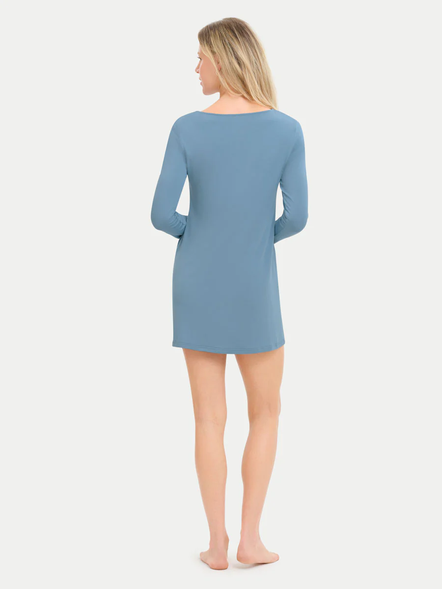 Long Sleeve Short Bamboo Sleepshirt - Image 48