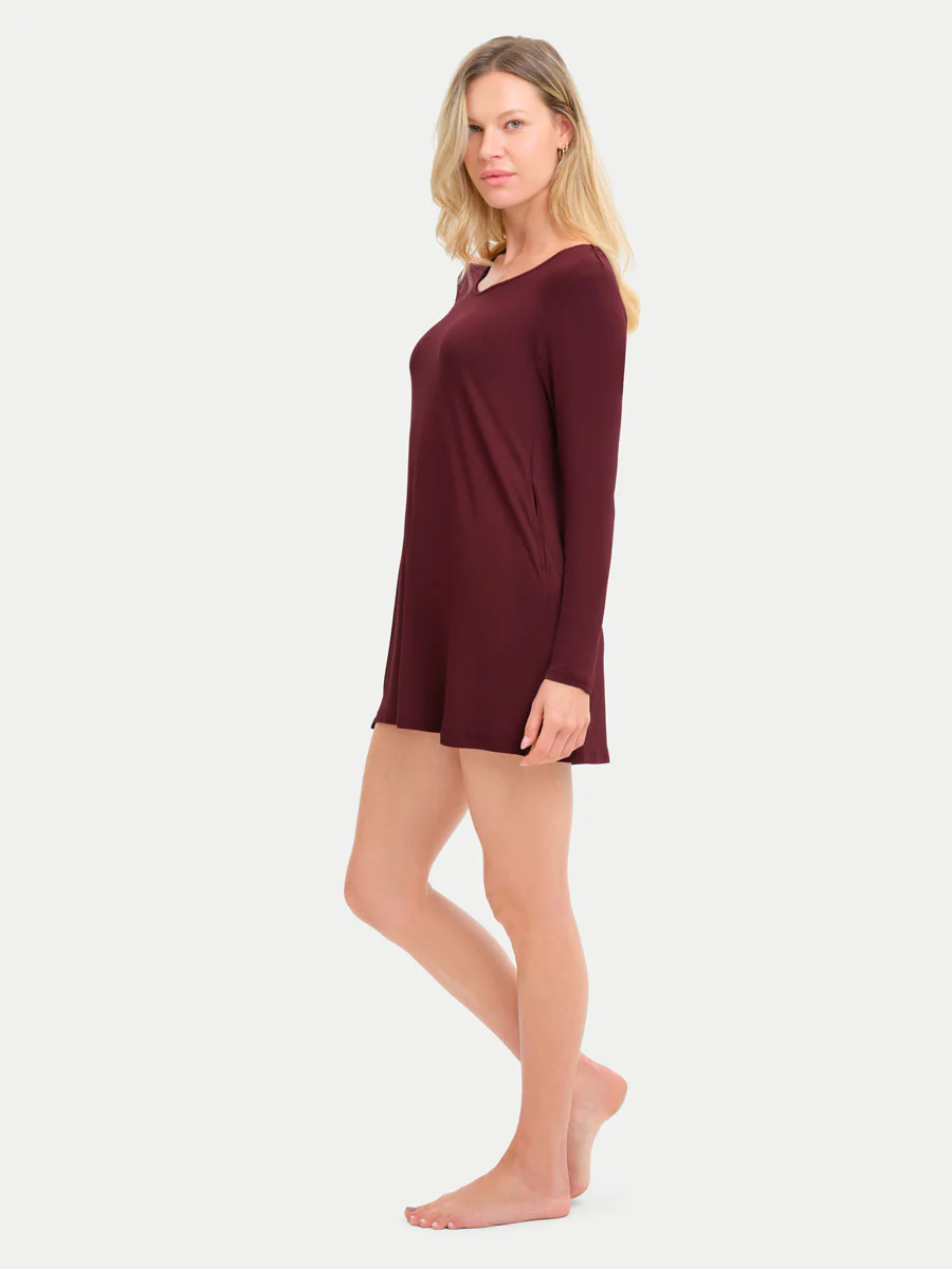 Long Sleeve Short Bamboo Sleepshirt - Image 61