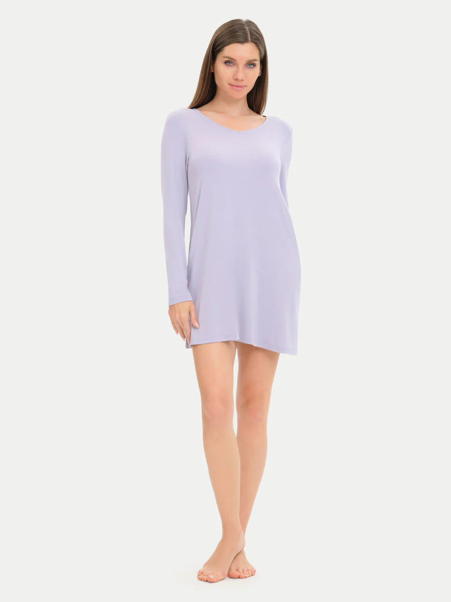 Long Sleeve Short Bamboo Sleepshirt - Image 66