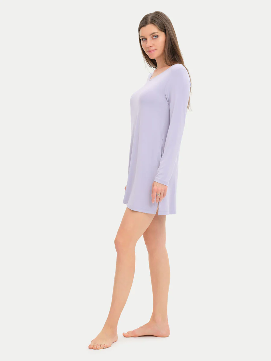 Long Sleeve Short Bamboo Sleepshirt - Image 71