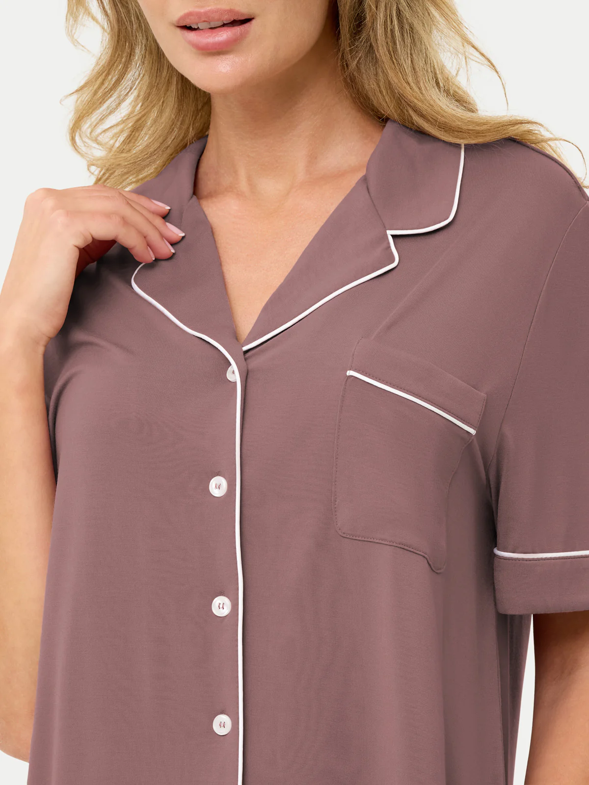 Short Sleeve Bamboo Pajama Set - Image 73