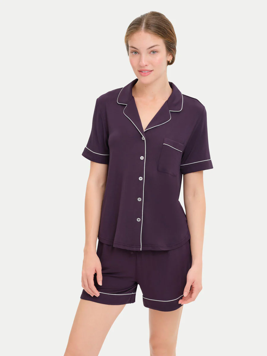 Short Sleeve Bamboo Pajama Shirt - Image 95