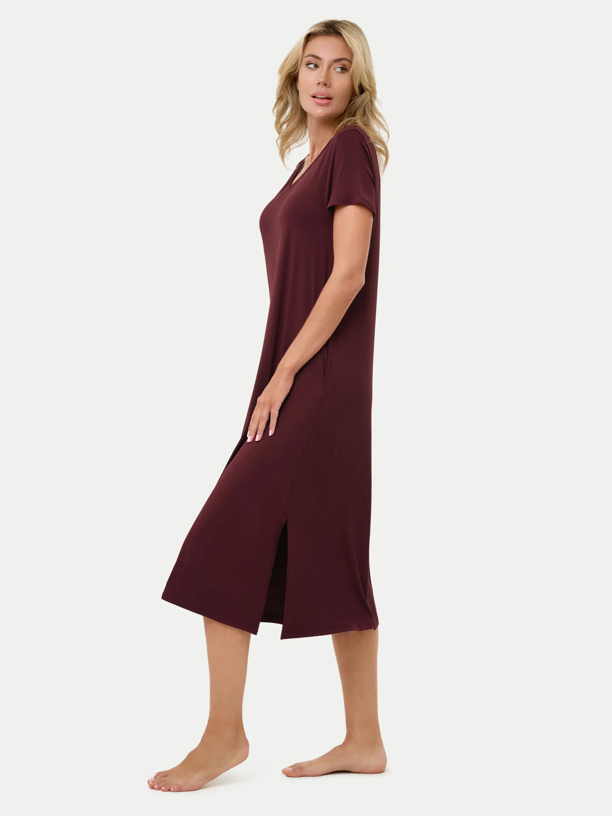 Short Sleeve Long Bamboo Sleepshirt - Image 28
