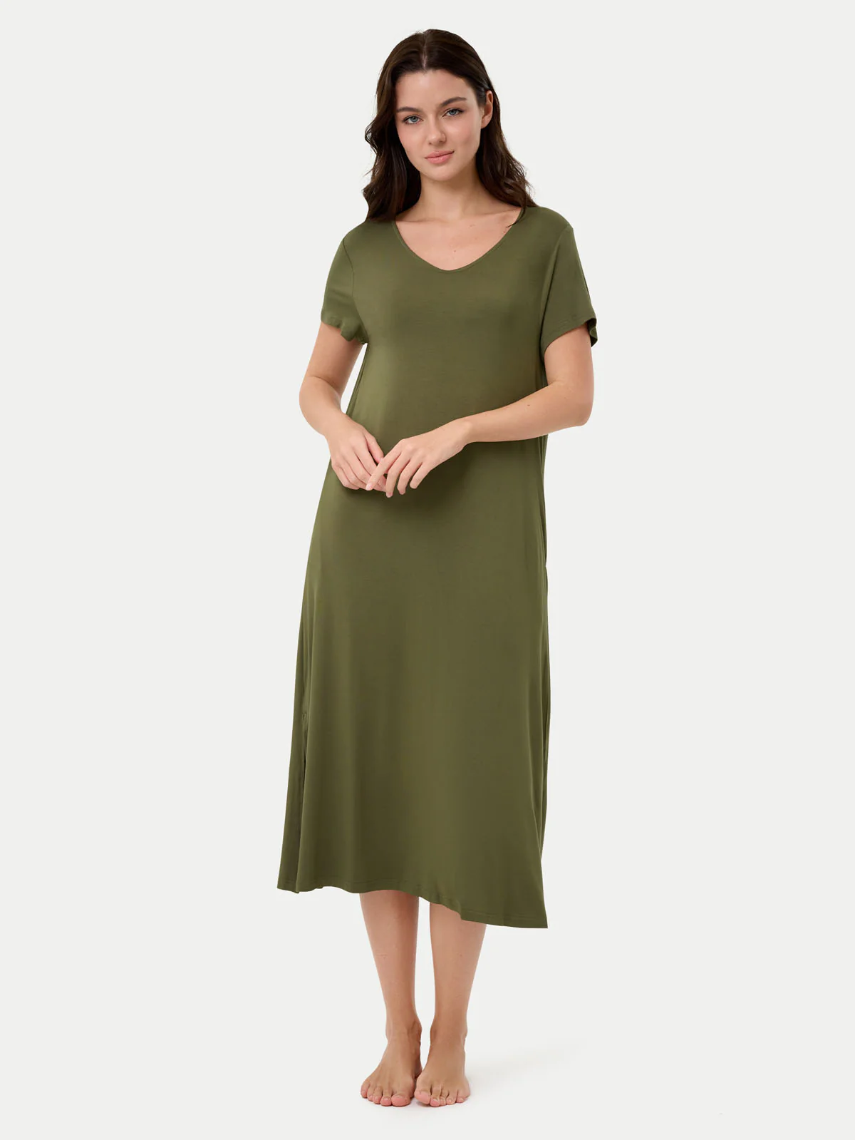 Short Sleeve Long Bamboo Sleepshirt - Image 31