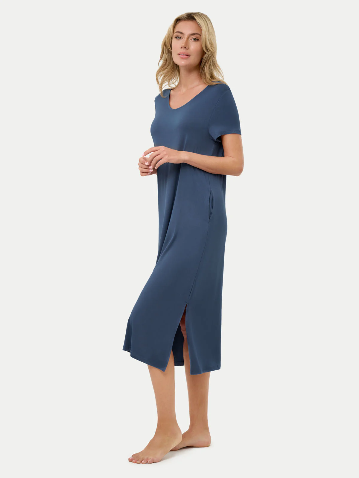 Short Sleeve Long Bamboo Sleepshirt - Image 52