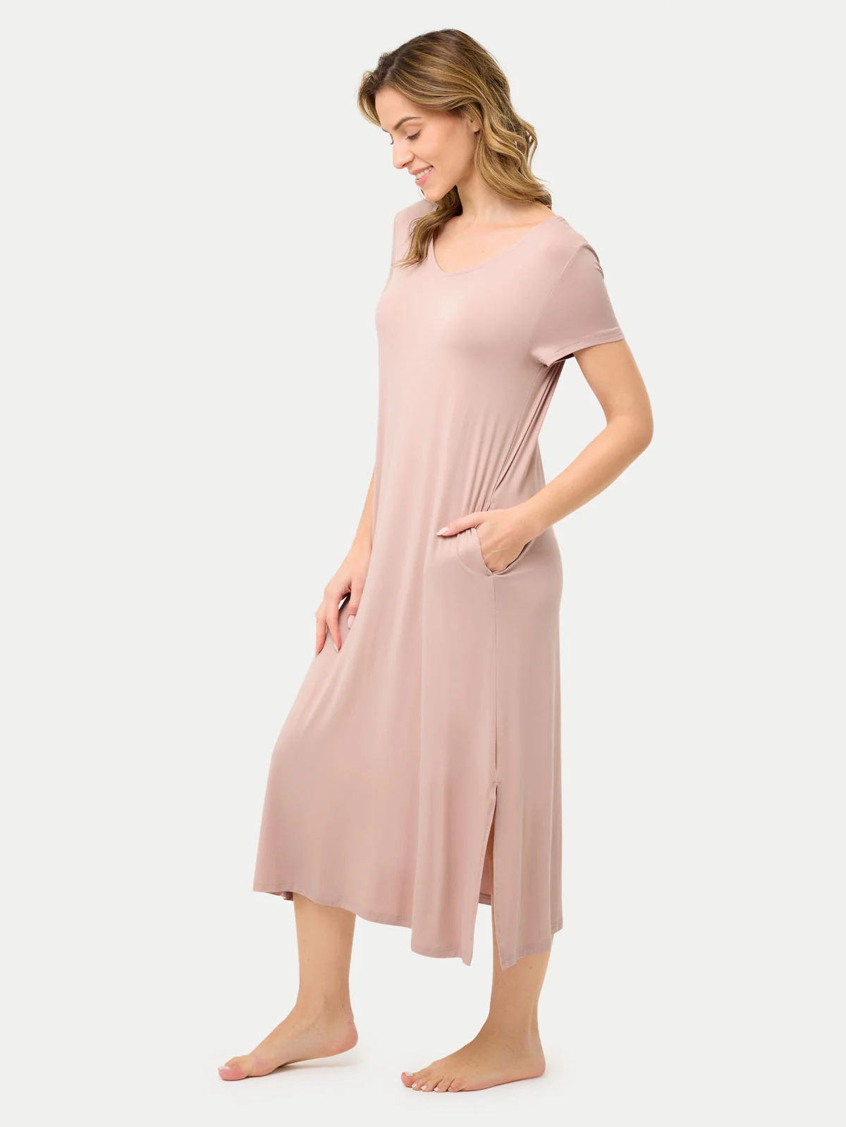 Short Sleeve Long Bamboo Sleepshirt - Image 9