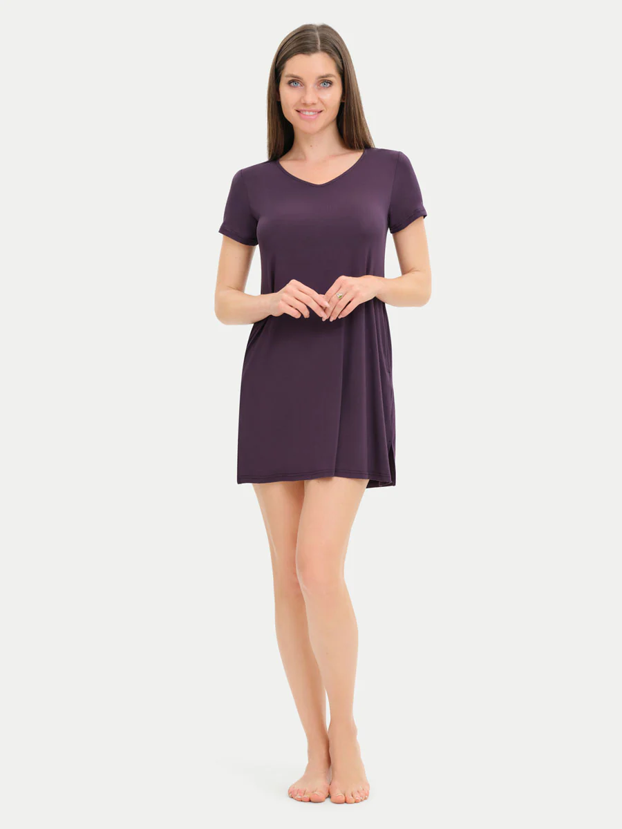 Short Sleeve Short Bamboo Sleepshirt - Image 113
