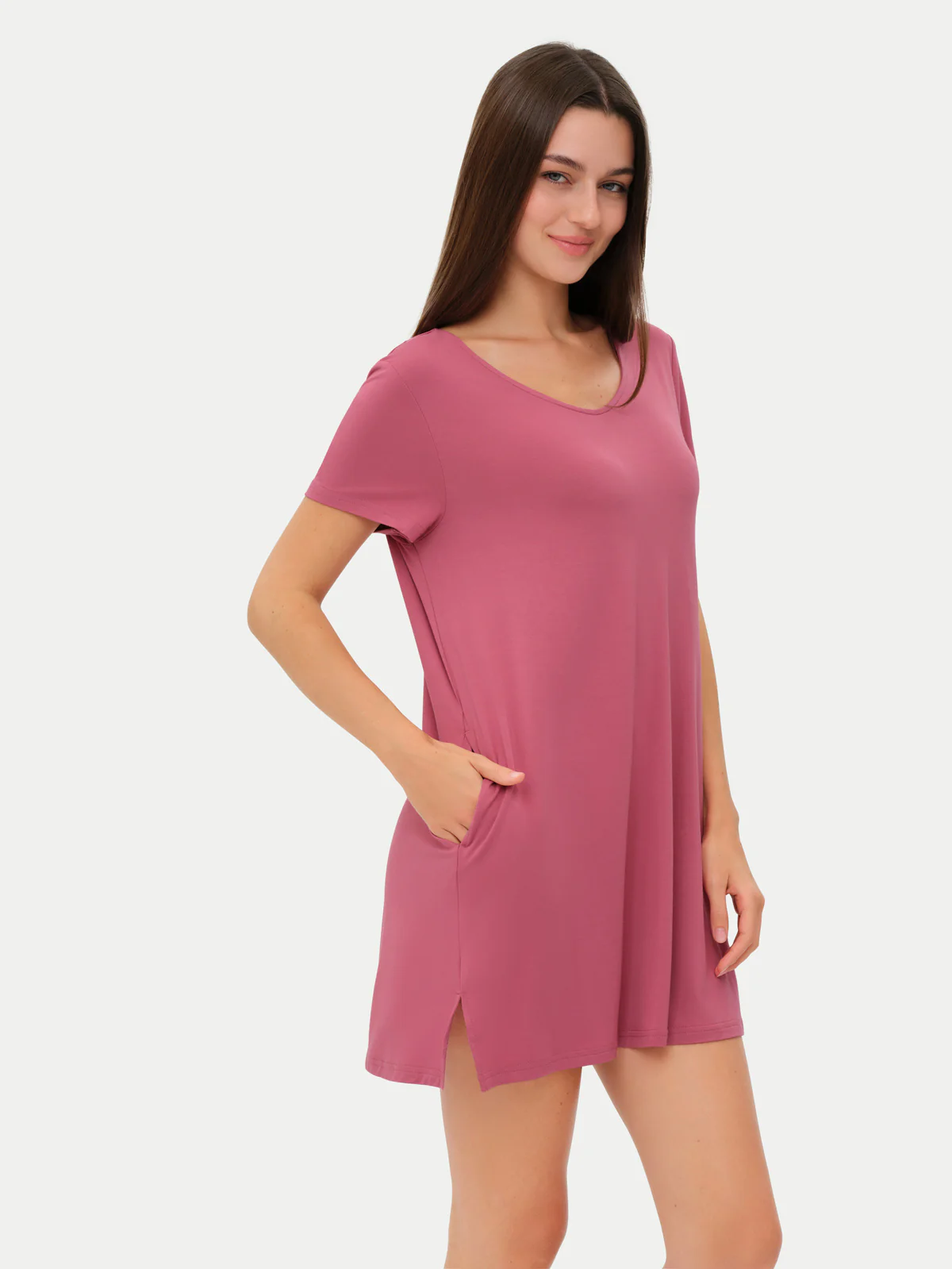 Short Sleeve Short Bamboo Sleepshirt - Image 43