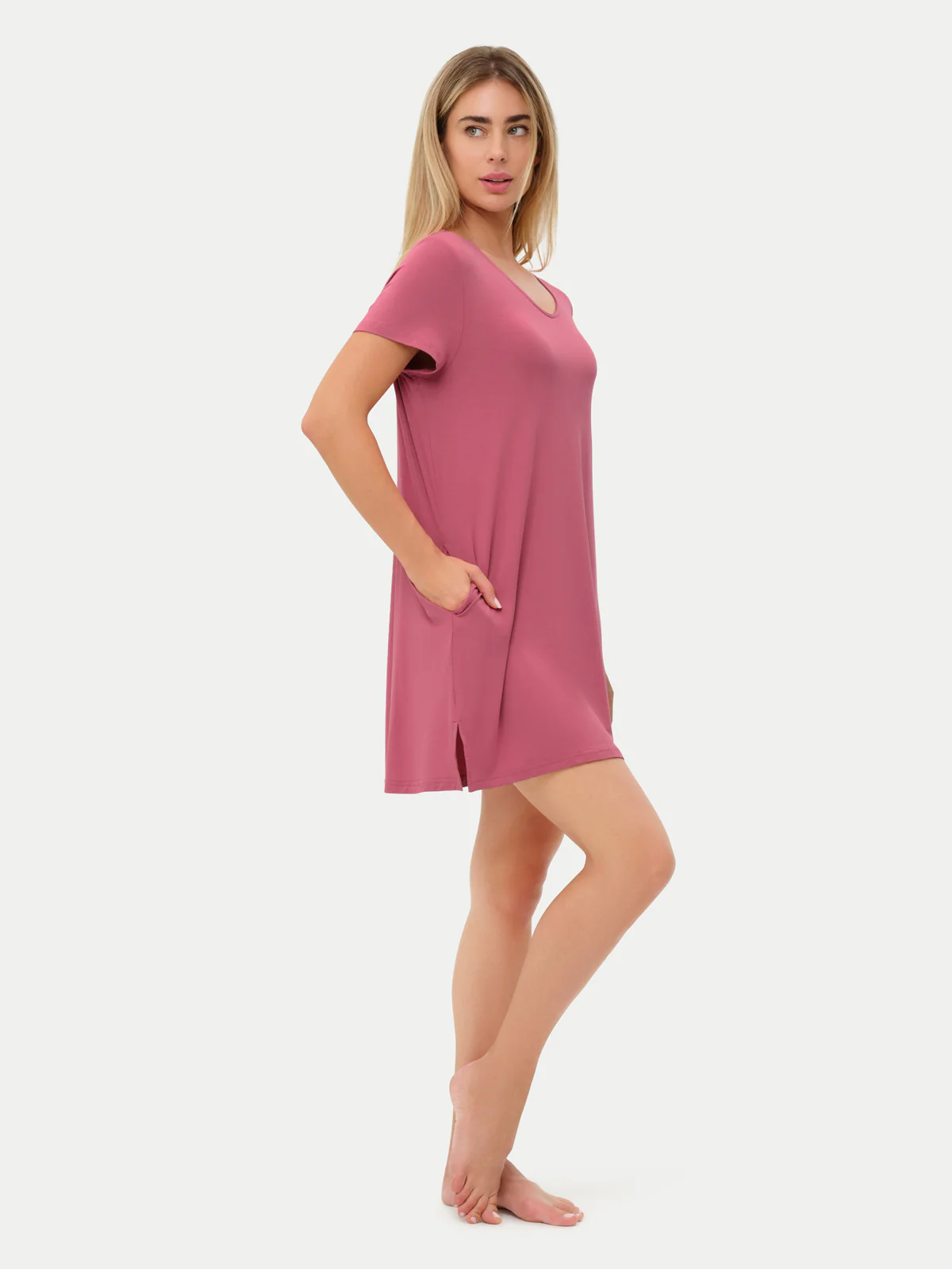 Short Sleeve Short Bamboo Sleepshirt - Image 46