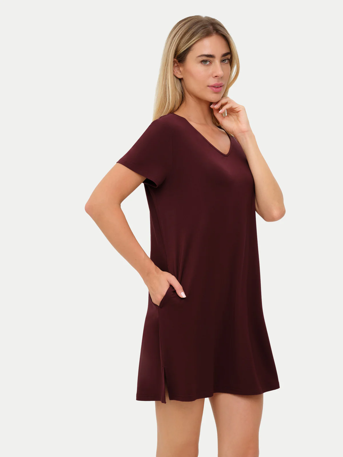 Short Sleeve Short Bamboo Sleepshirt - Image 61
