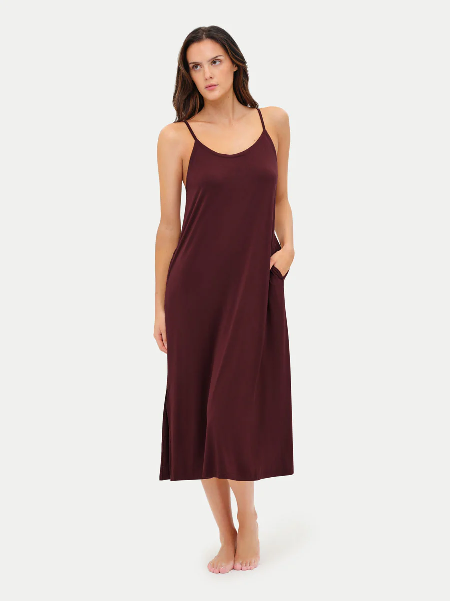 Sleeveless Long Bamboo Sleepshirt - Image 50